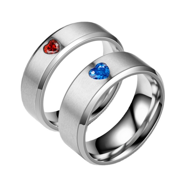 Fashionable Love Men's Stainless Steel Ring with Brushed Finish Simple Yet Elegant Design
