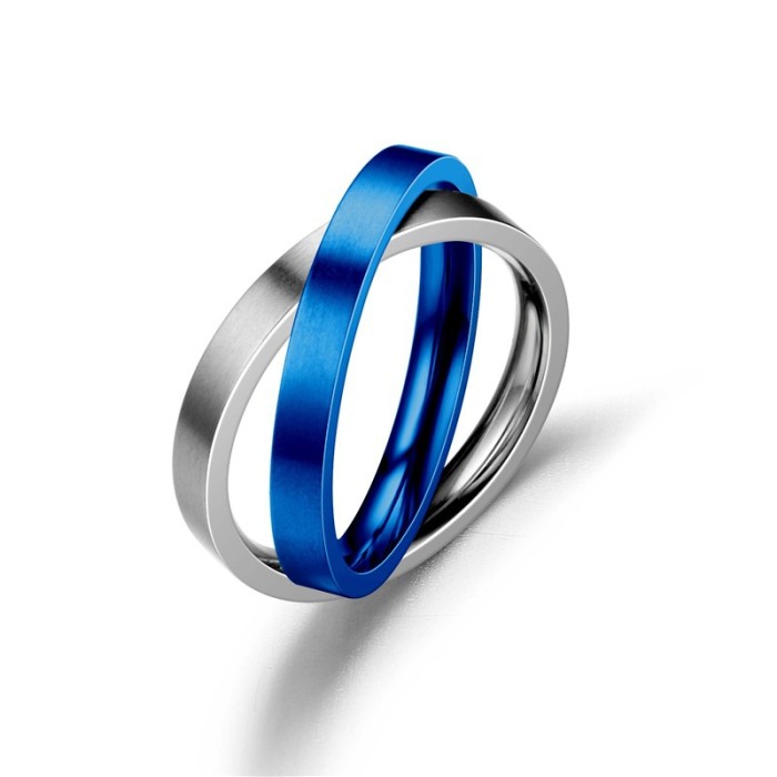 Minimalist Double Ring Stainless Steel Men's Ring with Polished Finish - Ideal for Everyday Wear