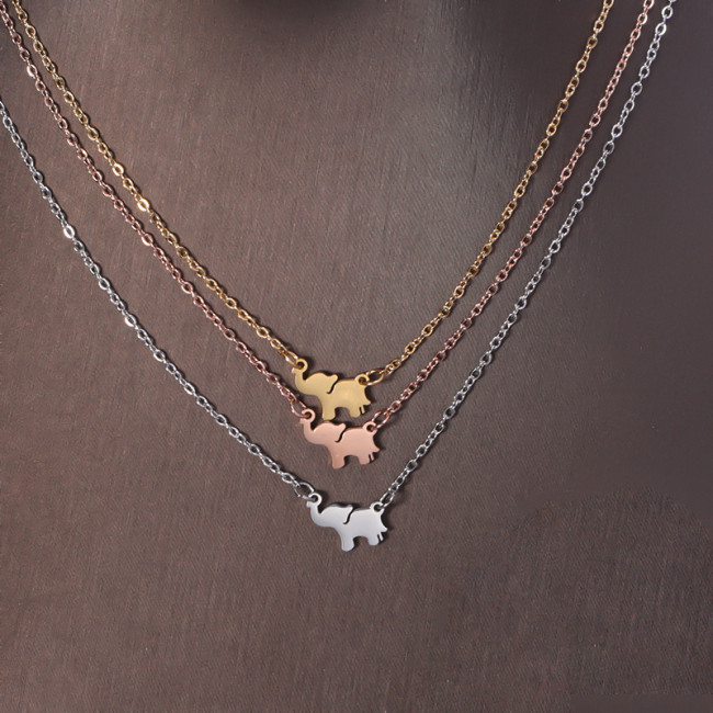 Stainless Steel Elephant Personalized Necklace