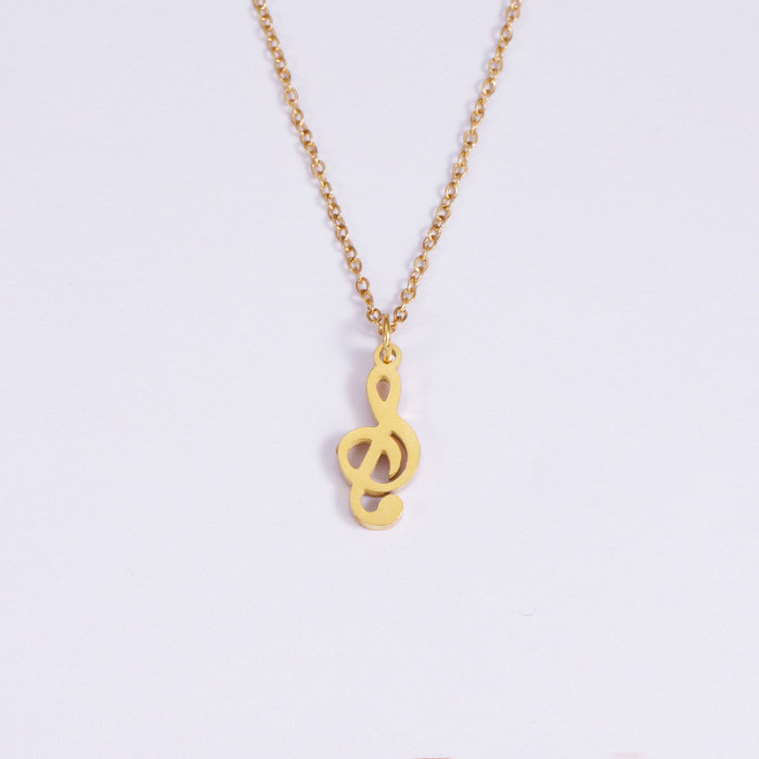 Stainless Steel Note Music Note Simple Necklace