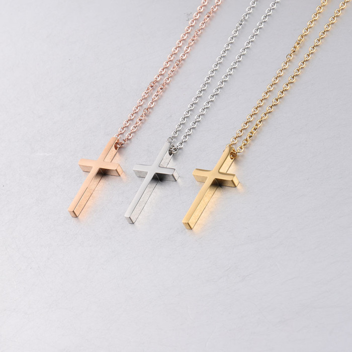 Stainless Steel Hip-hop Trendy Cross Necklace