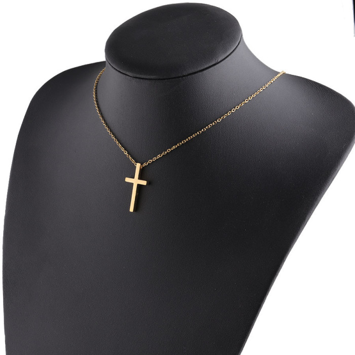 Stainless Steel Hip-hop Trendy Cross Necklace