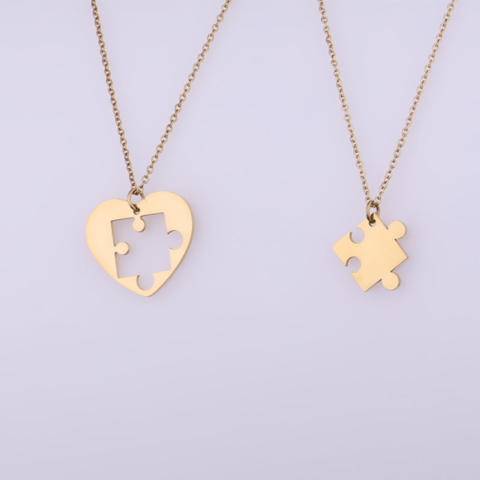 puzzle necklace men and women romantic love necklace
