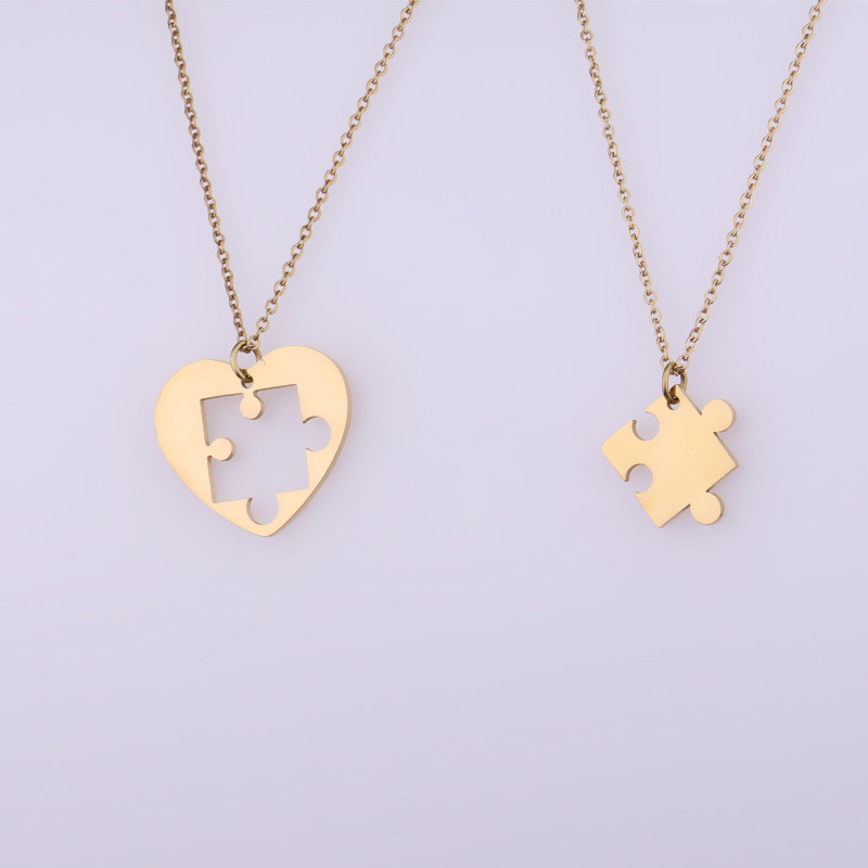 puzzle necklace men and women romantic love necklace