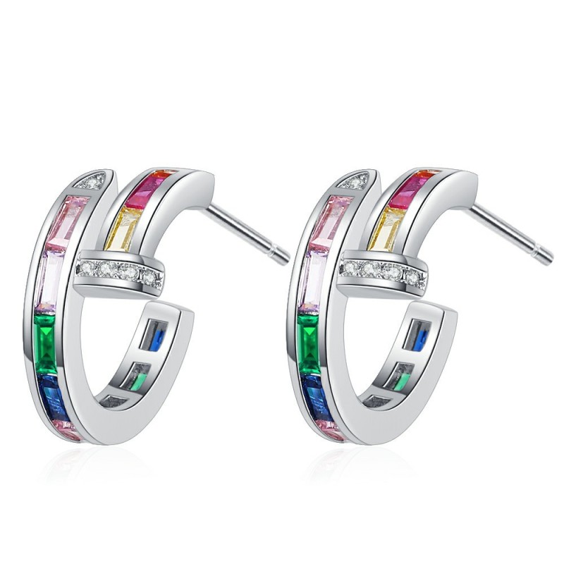 Rainbow Earrings Fashion Girls Cute Stud Earrings Women