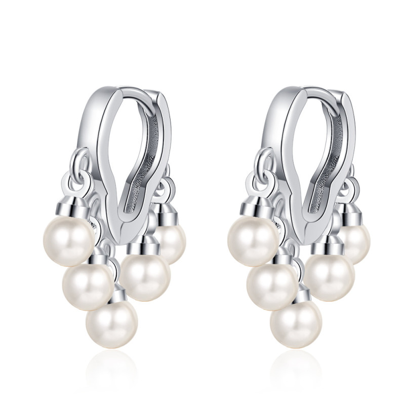 Tassel Pearl Earrings Delicate Women Buckle Earrings 816