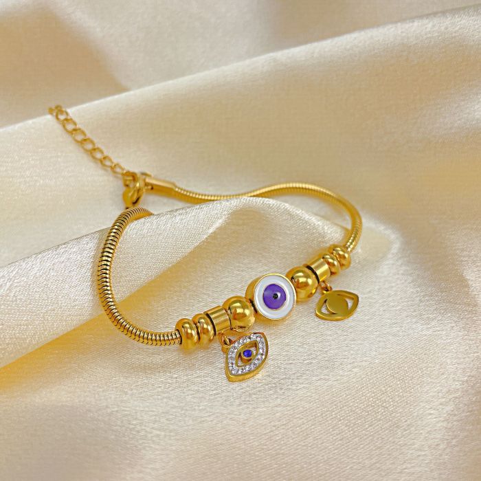 Titanium Steel Devil's Eye Hand Jewelry Wholesale Stainless Steel Personalized Gold Snake Bone Bracelet Female