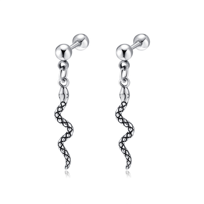 Personalized Hip-hop Snake Earrings Creative Stainless Steel Earrings for Men Women