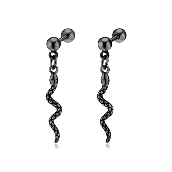 Personalized Hip-hop Snake Earrings Creative Stainless Steel Earrings for Men Women