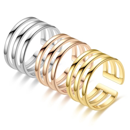 Adjustable Titanium Steel Openwork Ring