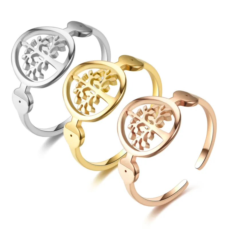 Titanium Steel Butterfly Ring Adjustable Fashion Stainless Steel Ring