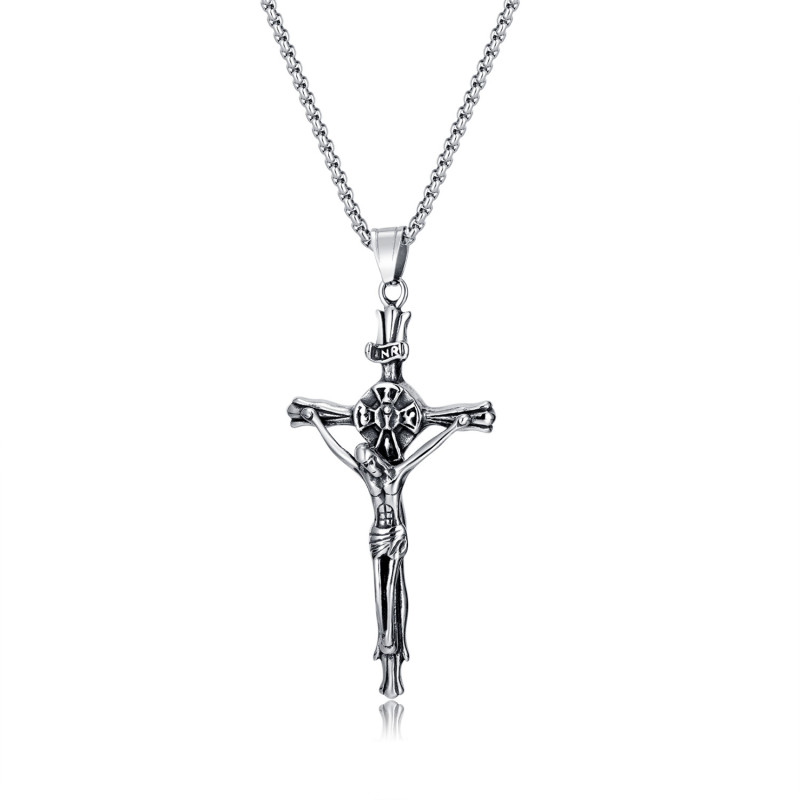 Crucifix Pendant Personalized Stainless Steel Necklace for Men