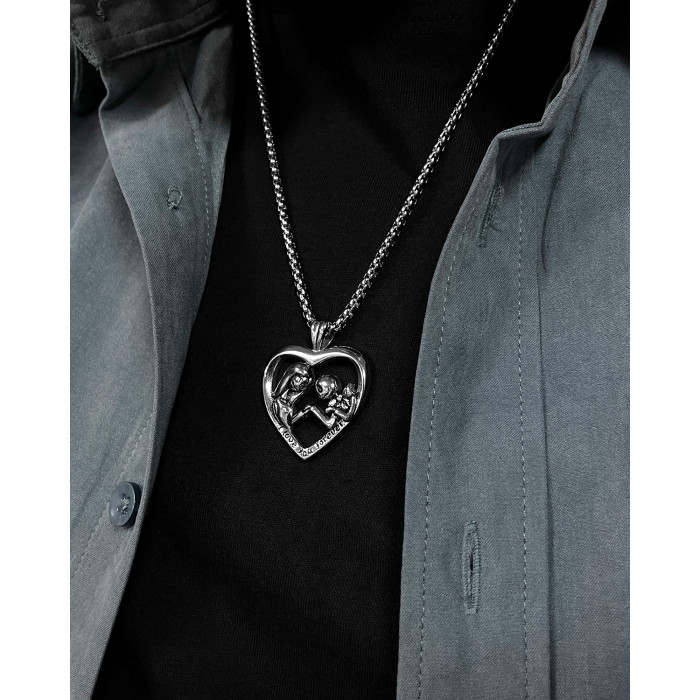 Titanium Steel Love Pendant Male Personality I LOVE YOU Necklace Men