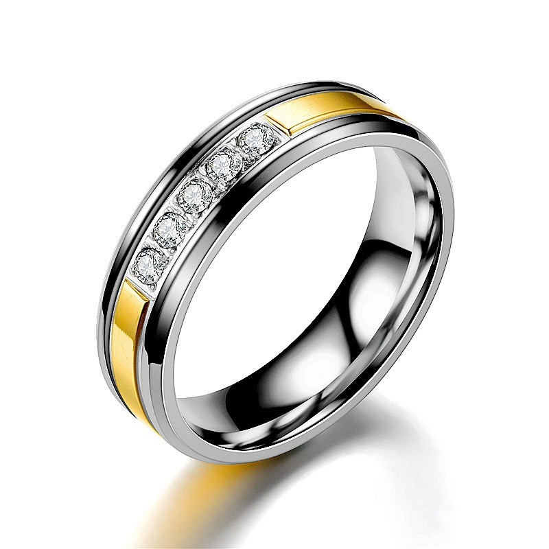 Personalized Fashion Titanium Steel Black Diamond Ring