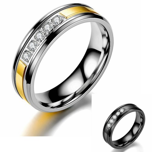 Personalized Fashion Titanium Steel Black Diamond Ring