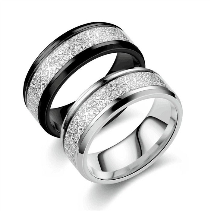 Titanium Steel Fog Pattern Ring for Women