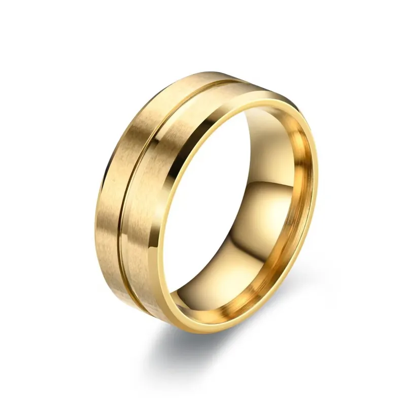 Simple Frosted Brushed Couple Ring