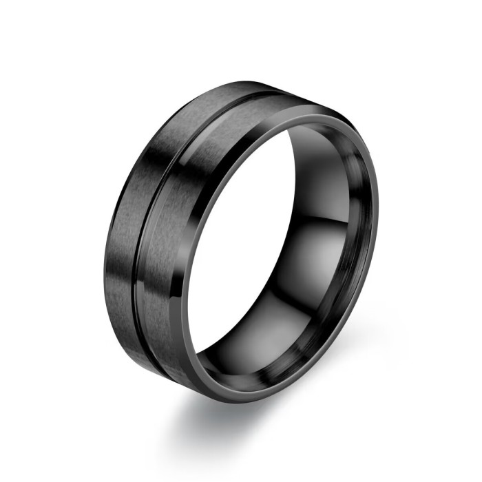 Simple Frosted Brushed Couple Ring