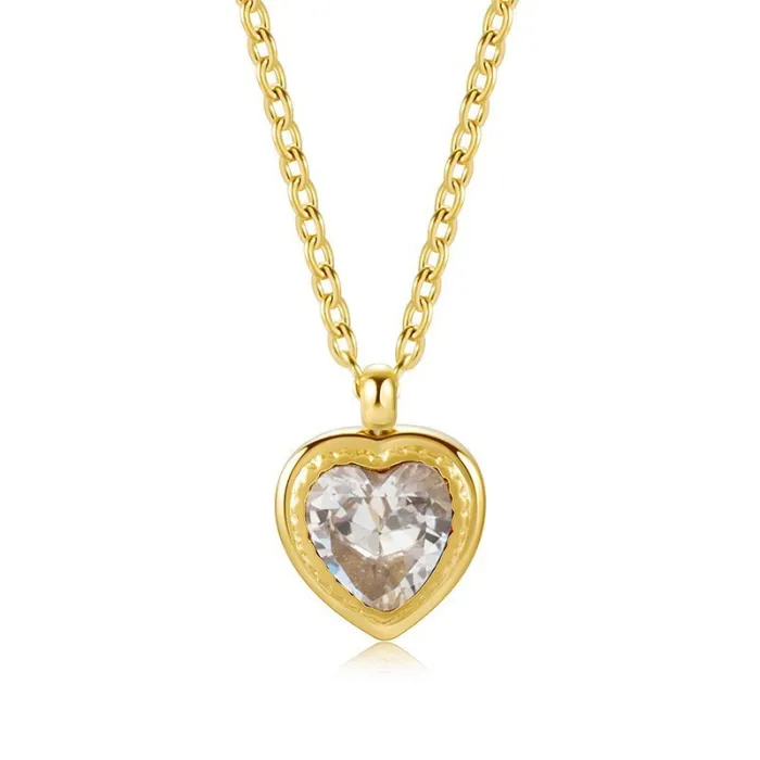 Popular Trendy Chains Necklaces With Red Zirconia Simple Design Fashion Pendant Necklaces For Any Occasions