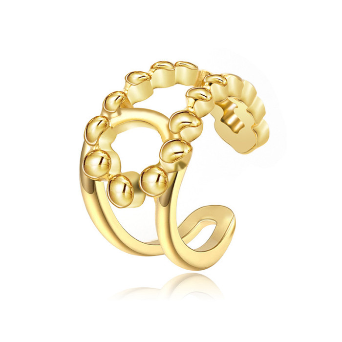 Unique Irregular Opening Cocktail Ring Adjustable Golden Rings For Women Finger Ring 2023 Accessories Party Jewelry Wholesale