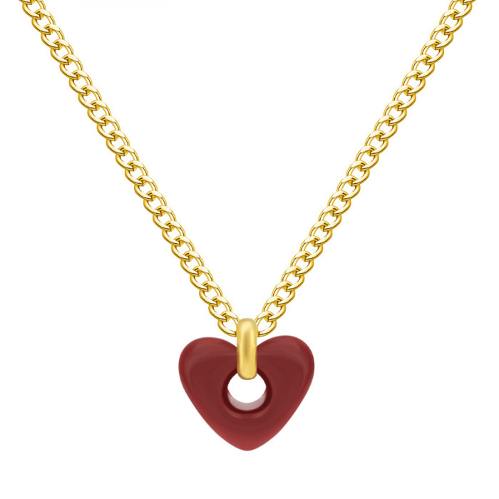 Popular Trendy Chains Necklaces With Red Zirconia Simple Design Fashion Pendant Necklaces For Any Occasions
