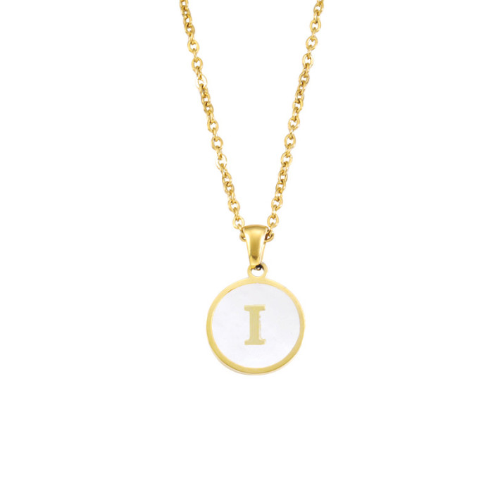 Ins Simple Titanium Steel Shell Letter Necklace