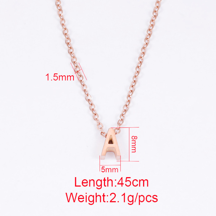 Personalized Pierced Letter Necklace Stainless Steel Rose Gold Non-fading 18k Letter Pendant