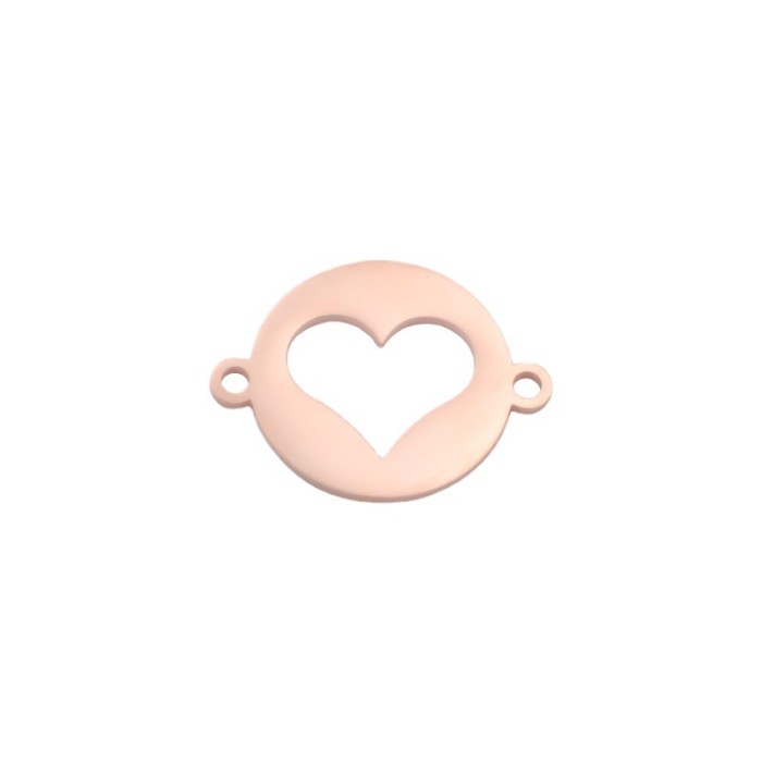 Stainless Steel Love DIY Outer Hole Round Hollow Heart Bracelet Necklace Jewelry Accessories