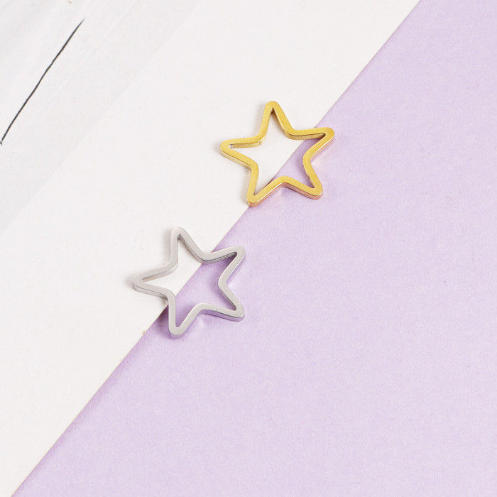 Stainless Steel Star Jewelry Accessories Diy Hollow Pentagram Pendant