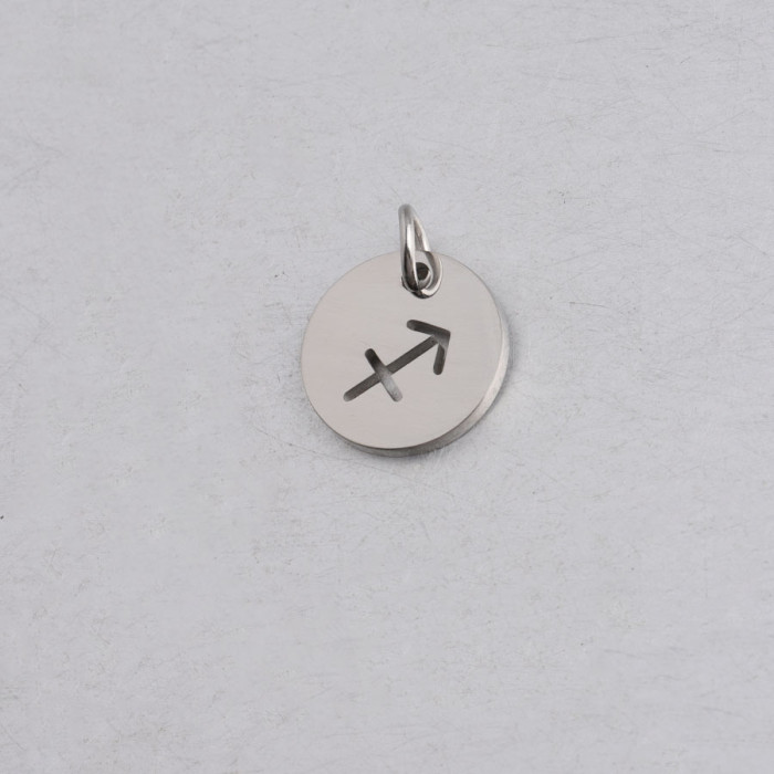 Stainless steel 12 signs round pendant DIY jewelry accessories