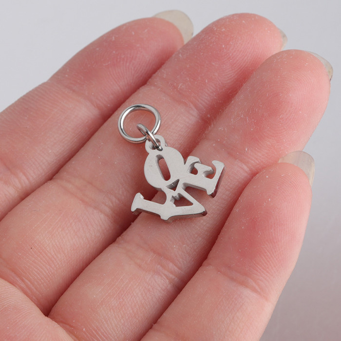 Love Hollow English Small Pendant DIY Stainless Steel Jewelry Accessories