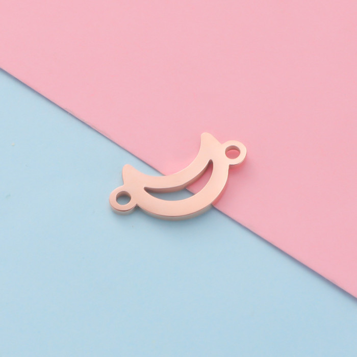 Stainless Steel Double Hole Moon Jewelry Sun and Moon Bracelet Pendant Diy Accessories, Necklaces
