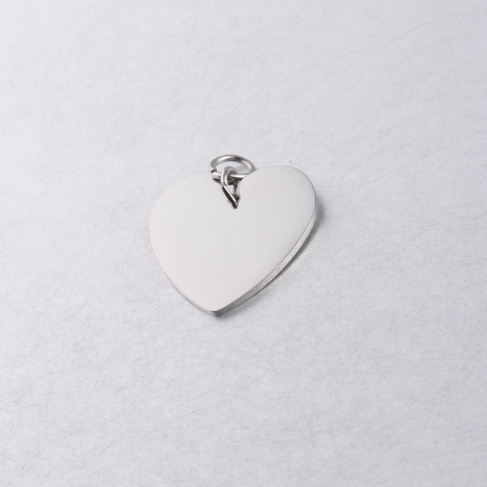 Stainless Steel Love Tag DIY Couple Jewelry Accessories 25x25mm Peach Heart Pendant Accessories