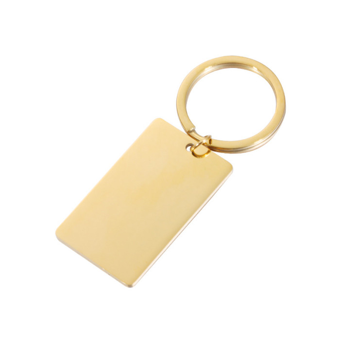 Stainless Steel Personalized Simple Rectangular Keychain Accessories Can Be Laser Engraved