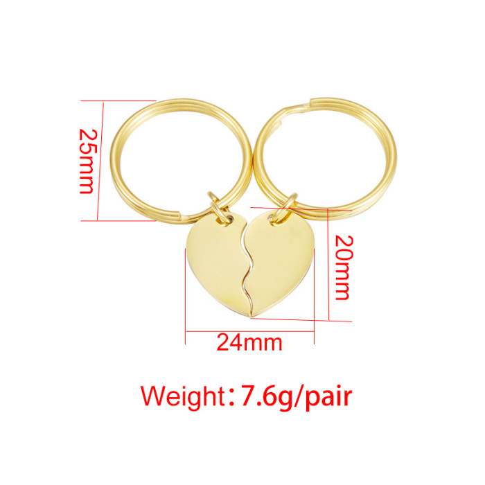 Stainless Steel Personalized Simple Keychain Accessory Love Can Be Laser Accessory