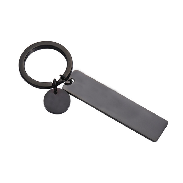Stainless Steel Long Tag Accessory Diy Laserable Keychain