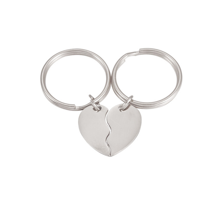 Stainless Steel Personalized Simple Keychain Accessory Love Can Be Laser Accessory
