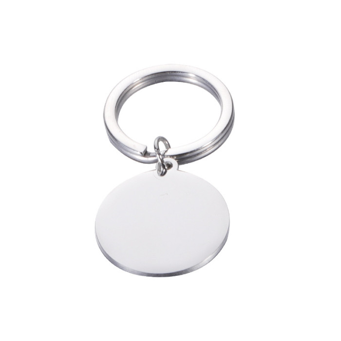 Stainless Steel Keychain Gift Diy Round Piece Can Be Laser Accessory