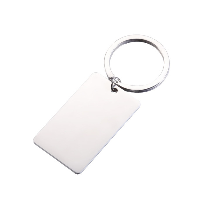 Stainless Steel Personalized Simple Rectangular Keychain Accessories Can Be Laser Engraved