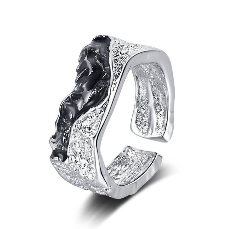 Irregular Lava Skin Female Drip Rubber Finger Ring  Jewelry for Women 533