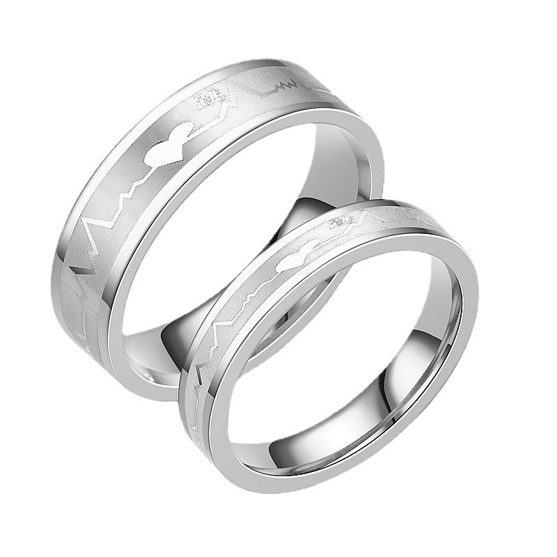 Titanium Steel Ring ECG Personalized Couple's Ring