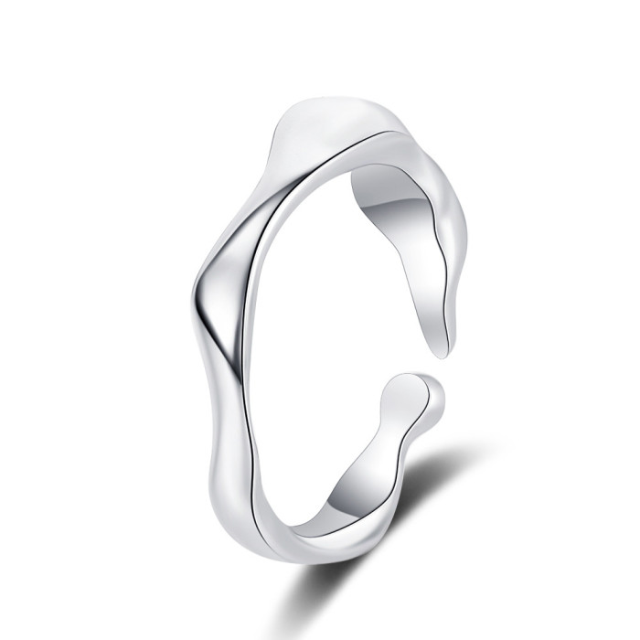 Wave Simple Personalized Adjustable Opening Women's Ring