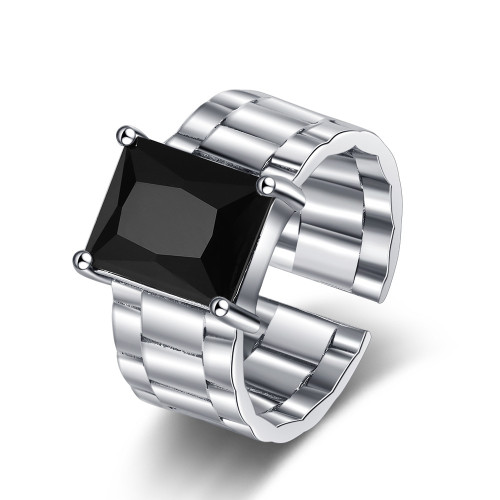 Exaggerated Zircon Personalized Adjustable Opening Women's Ring