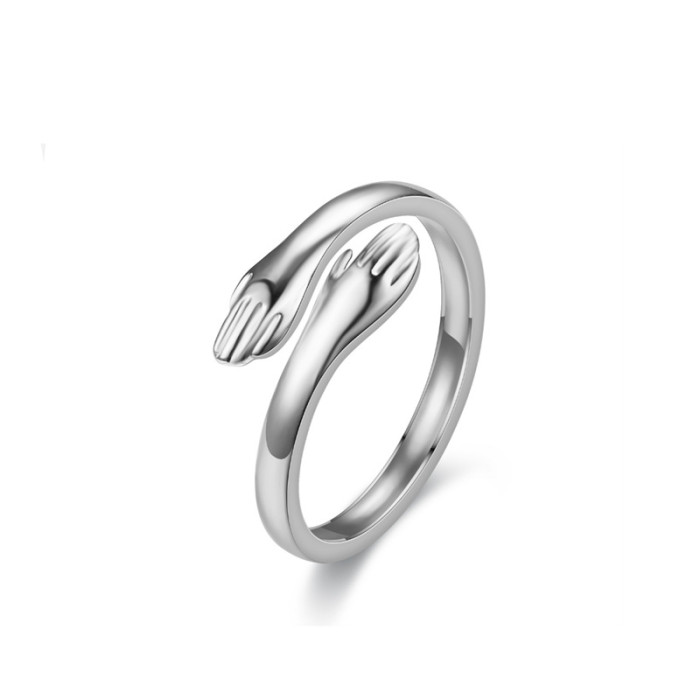 Love Embrace Warm Titanium Ring