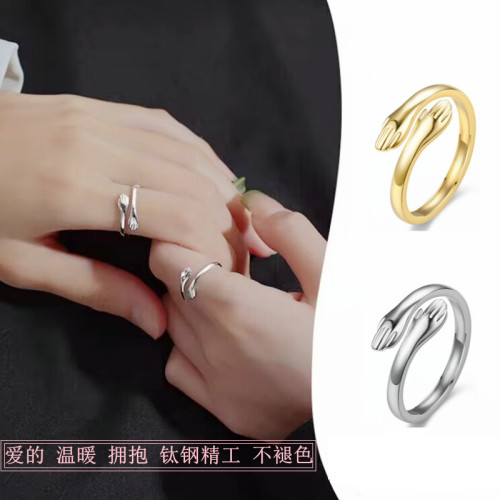 Love Embrace Warm Titanium Ring