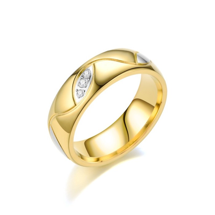 Titanium Steel Ring Diamond Couple Ring