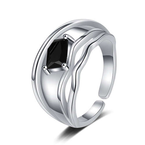 Simple Double Layer Personalized Adjustable Opening Women's Ring