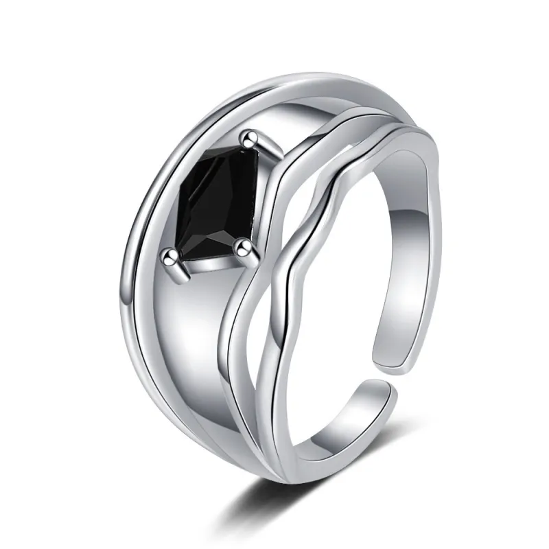 Simple Double Layer Personalized Adjustable Opening Women's Ring