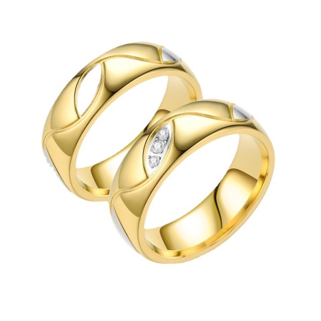 Titanium Steel Ring Diamond Couple Ring