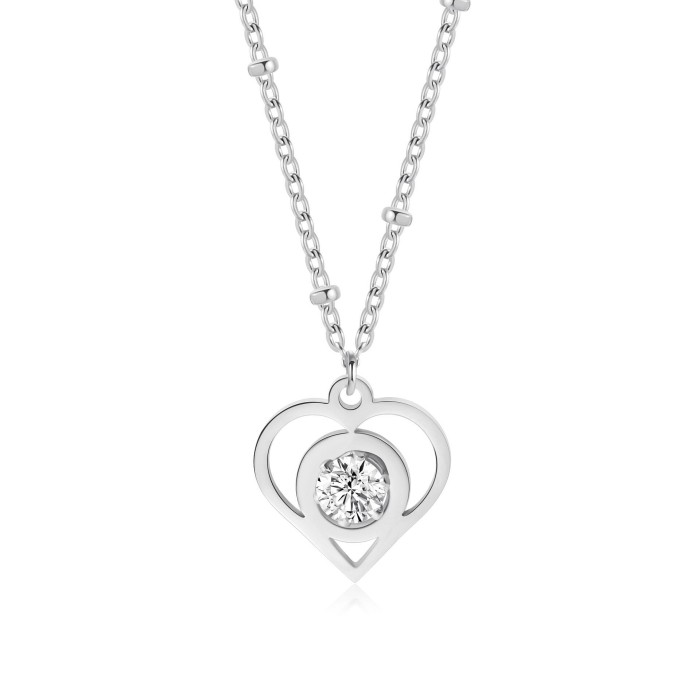 Titanium Steel Love Necklace for Women Eight Hearts and Eight Arrows Heart-shaped O Chain Stainless Steel Pendant